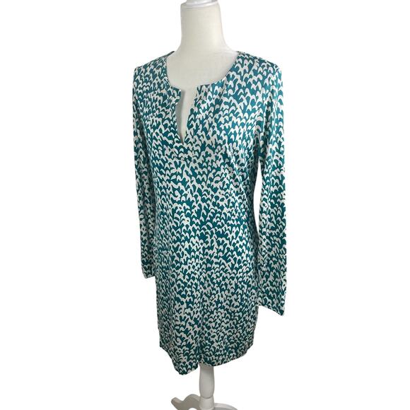 Diane Von Furstenberg Reina Long Sleeve Shift Dress 100% Silk Classic Size 8 - Picture 5 of 14